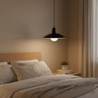 Bauhaus Minimalist Wrought Iron Pendant Light With Dome Shade