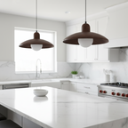 Japanese Wabi Sabi Walnut Pendant Lights With Dome Shade