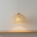 Handmade Rattan Pendant Lights With Woven Dome Shade