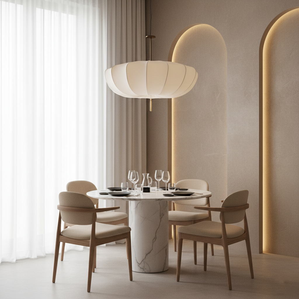 Modern Fabric Pendant Light With Drum Shade