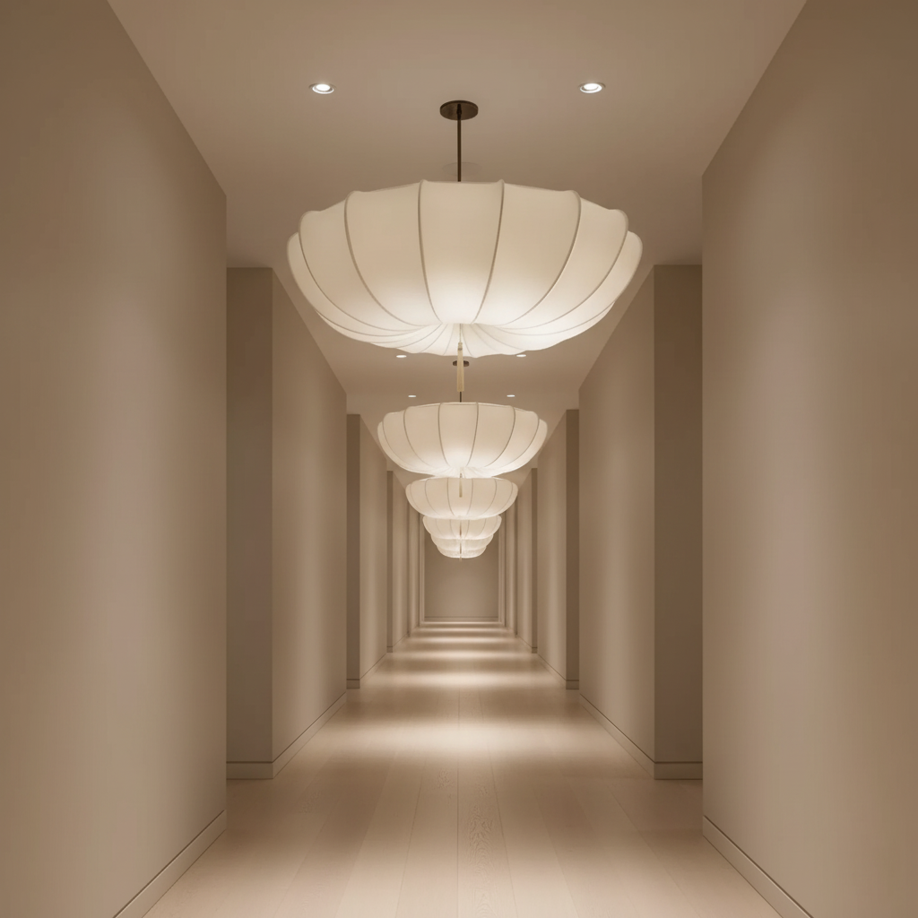 Modern Fabric Pendant Light With Drum Shade
