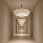 Modern Fabric Pendant Light With Drum Shade