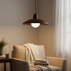Japanese Wabi Sabi Walnut Pendant Lights With Dome Shade