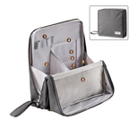 Travel Makeup Bag with Compartments Structured Waterproof Cosmetic Organiser Bag with Brush Holder and Mesh Pockets for Travel and Vanity