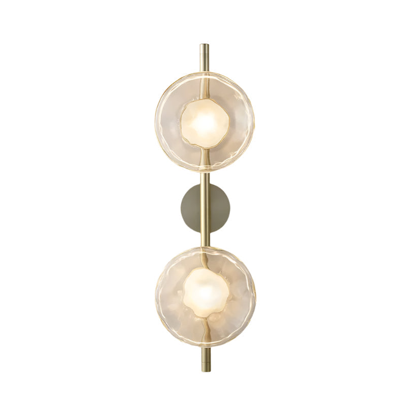 Nordic Ripple Glass Wall Light LED Light With Double Round Shade