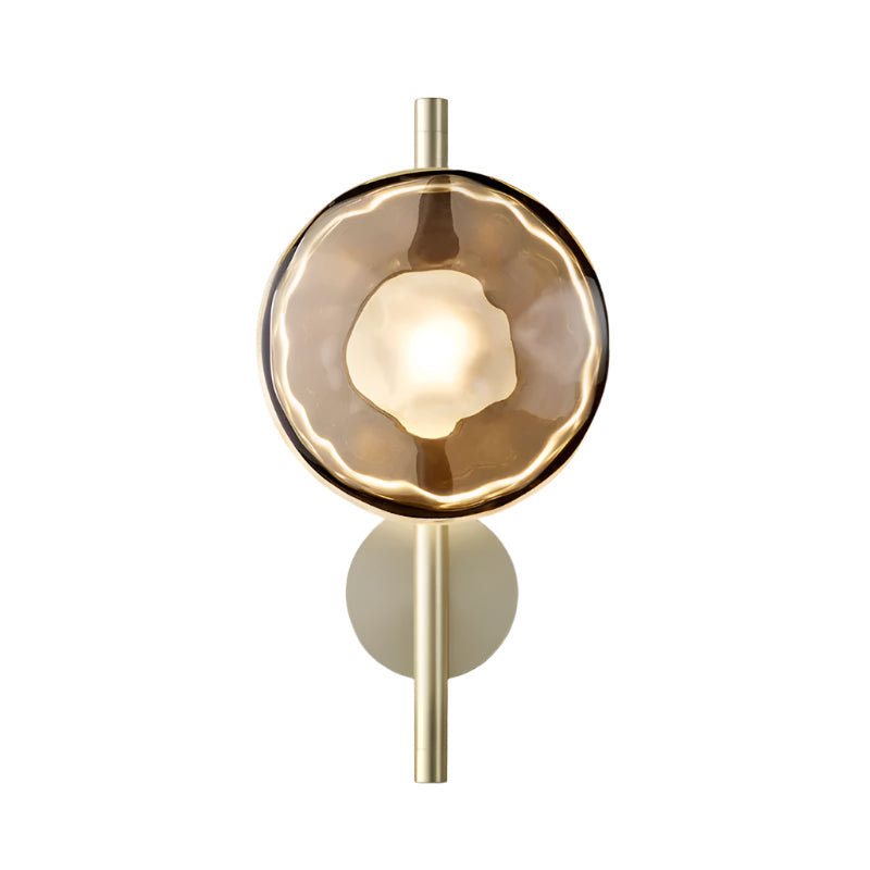 Nordic Ripple Glass Wall Light LED Light With Double Round Shade