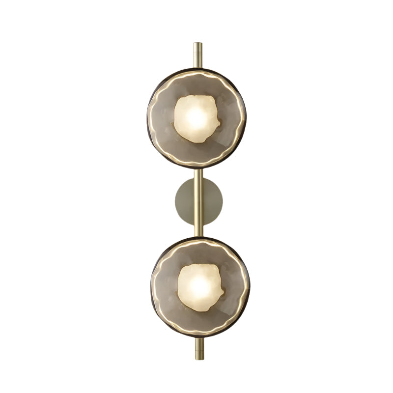 Nordic Ripple Glass Wall Light LED Light With Double Round Shade