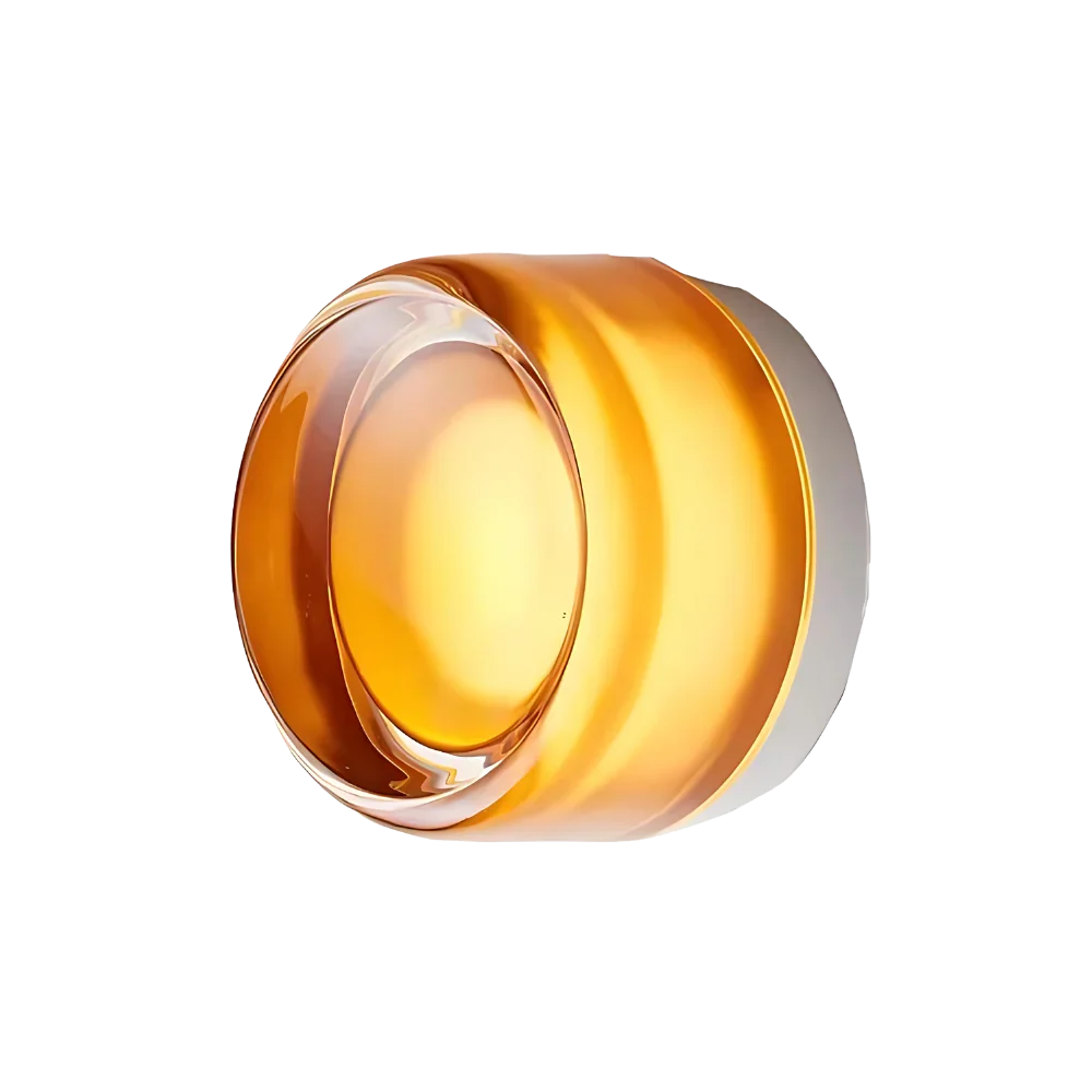 Modern Glass Wall Light With Adjustable LED Glow in Golden Amber — Ashbury Home & Living