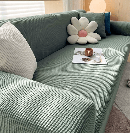 Non-Slip Stretch Sofa Cover Jacquard Elastic Couch Slipcover Soft Machine Washable Furniture Protector Against Pet Hair and Stains