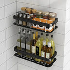 Adhesive Bathroom Shelf Drill-Free Shower Caddy Stainless Steel Wall Shelf Organiser for Shampoo and Toiletries