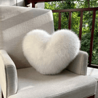 Heart Shaped Cushion Fluffy Faux Fur Throw Pillow Soft Plush Decorative Heart Pillow for Sofa | Bed and Living Room
