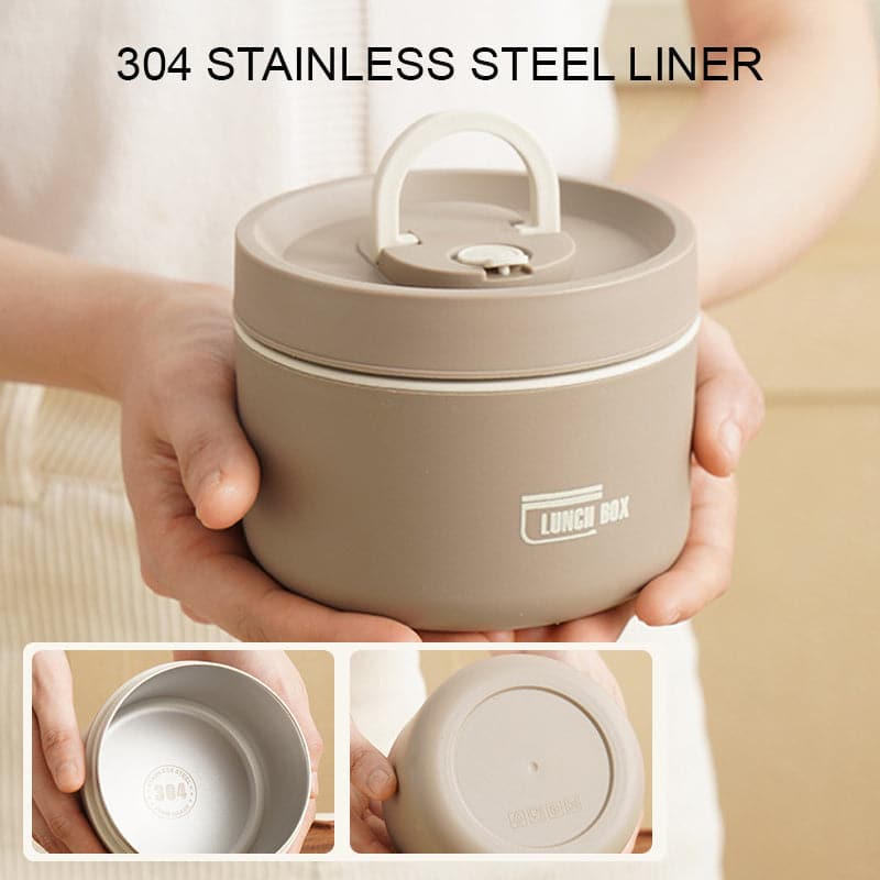 Insulated Stainless Steel Lunch Box Set Double Walled Leakproof Hot Food Container with Carry Bag for Work | School and Picnics