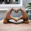 Heart Hands Sculpture Resin Decorative Figurine Modern Love Statue Ornament for Living Room, Bedroom and Shelf Decor