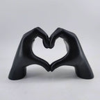 Heart Hands Sculpture Resin Decorative Figurine Modern Love Statue Ornament for Living Room, Bedroom and Shelf Decor