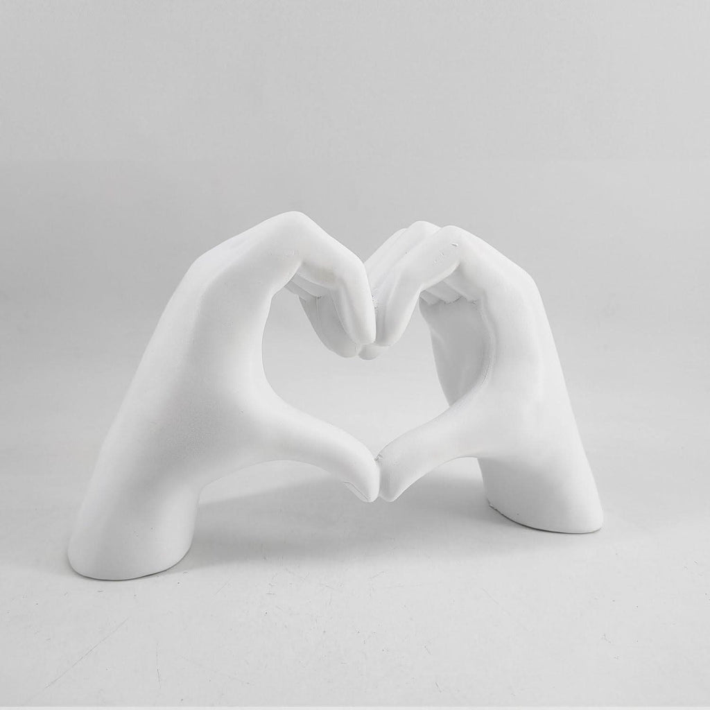 Heart Hands Sculpture Resin Decorative Figurine Modern Love Statue Ornament for Living Room, Bedroom and Shelf Decor