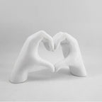 Heart Hands Sculpture Resin Decorative Figurine Modern Love Statue Ornament for Living Room, Bedroom and Shelf Decor