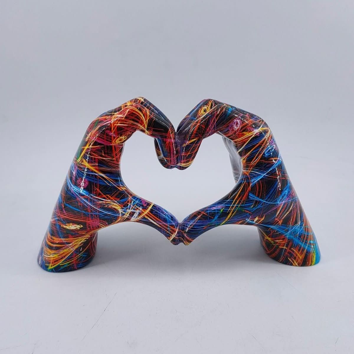 Heart Hands Sculpture Resin Decorative Figurine Modern Love Statue Ornament for Living Room, Bedroom and Shelf Decor