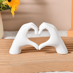 Heart Hands Sculpture Resin Decorative Figurine Modern Love Statue Ornament for Living Room, Bedroom and Shelf Decor