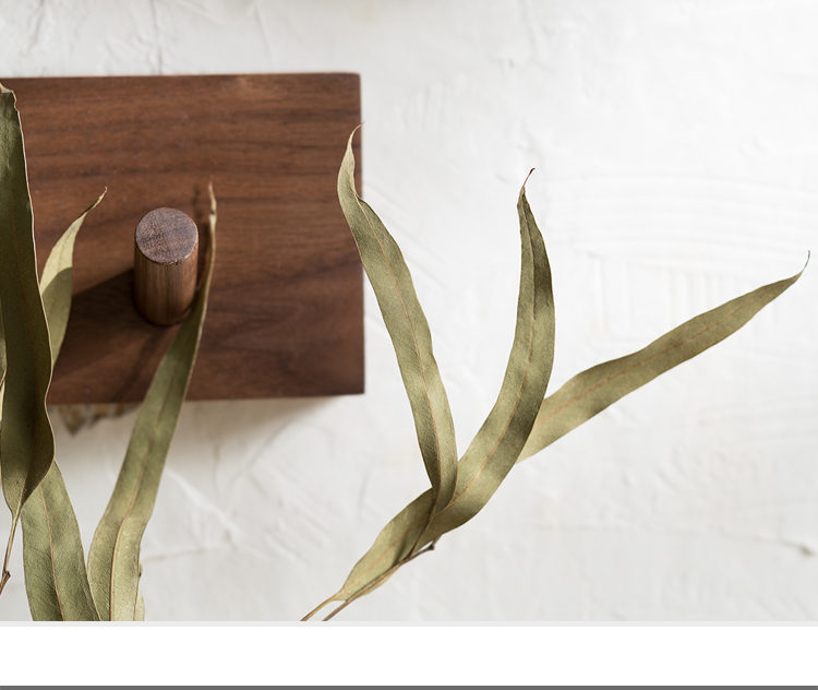 Wooden Wall Coat Rack Solid Wood Hook Rail with Round Pegs Minimalist Japandi Wall Mounted Coat Hooks for Hallway | Bedroom and Bathroom