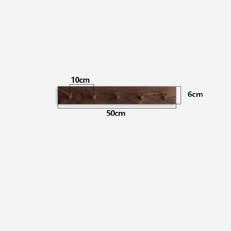 Wooden Wall Coat Rack Solid Wood Hook Rail with Round Pegs Minimalist Japandi Wall Mounted Coat Hooks for Hallway | Bedroom and Bathroom