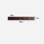 Wooden Wall Coat Rack Solid Wood Hook Rail with Round Pegs Minimalist Japandi Wall Mounted Coat Hooks for Hallway | Bedroom and Bathroom