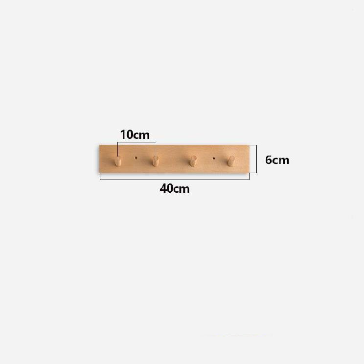 Wooden Wall Coat Rack Solid Wood Hook Rail with Round Pegs Minimalist Japandi Wall Mounted Coat Hooks for Hallway | Bedroom and Bathroom