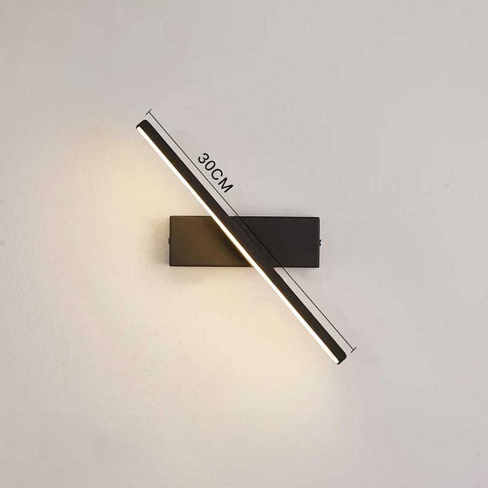 Adjustable Rotatable Linear LED Wall Light With Slim Black Backplate