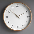 Solid Wood Wall Clock Modern Scandinavian Silent Non-Ticking Round Wooden Clock Minimalist Wall Decor for Living Room, Bedroom and Office
