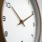 Solid Wood Wall Clock Modern Scandinavian Silent Non-Ticking Round Wooden Clock Minimalist Wall Decor for Living Room, Bedroom and Office