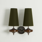 Tapered Shade Wall Light Sconce With Sculpted Base
