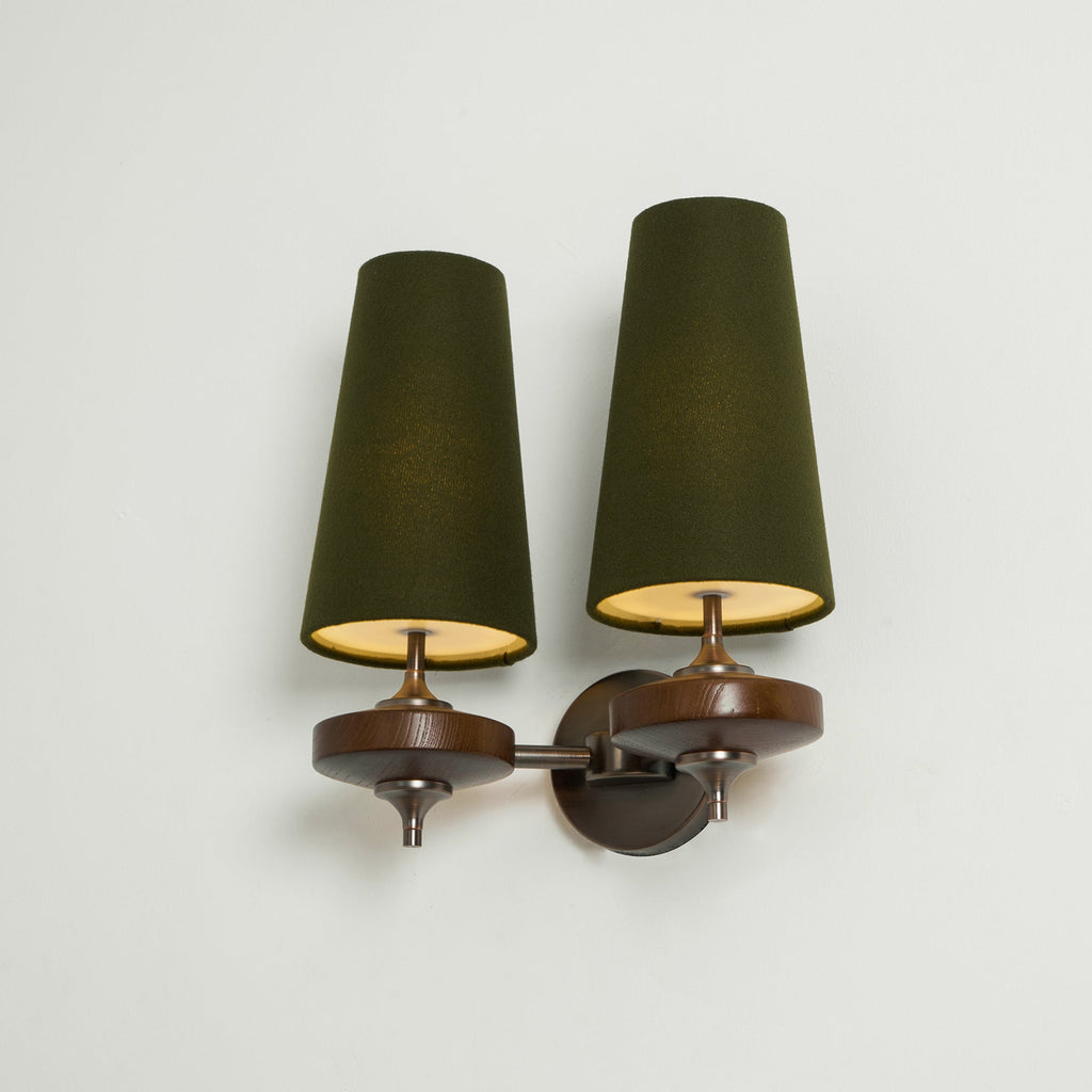 Tapered Shade Wall Light Sconce With Sculpted Base