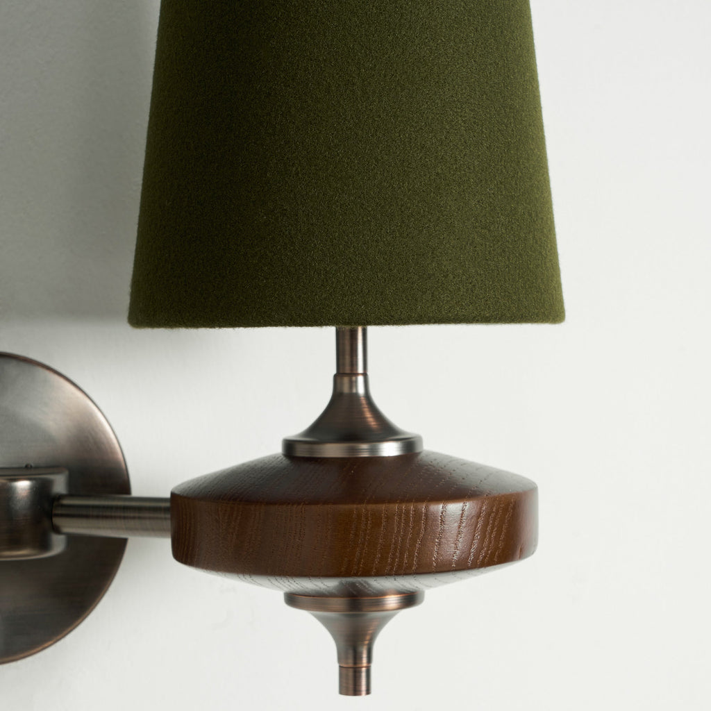 Tapered Shade Wall Light Sconce With Sculpted Base
