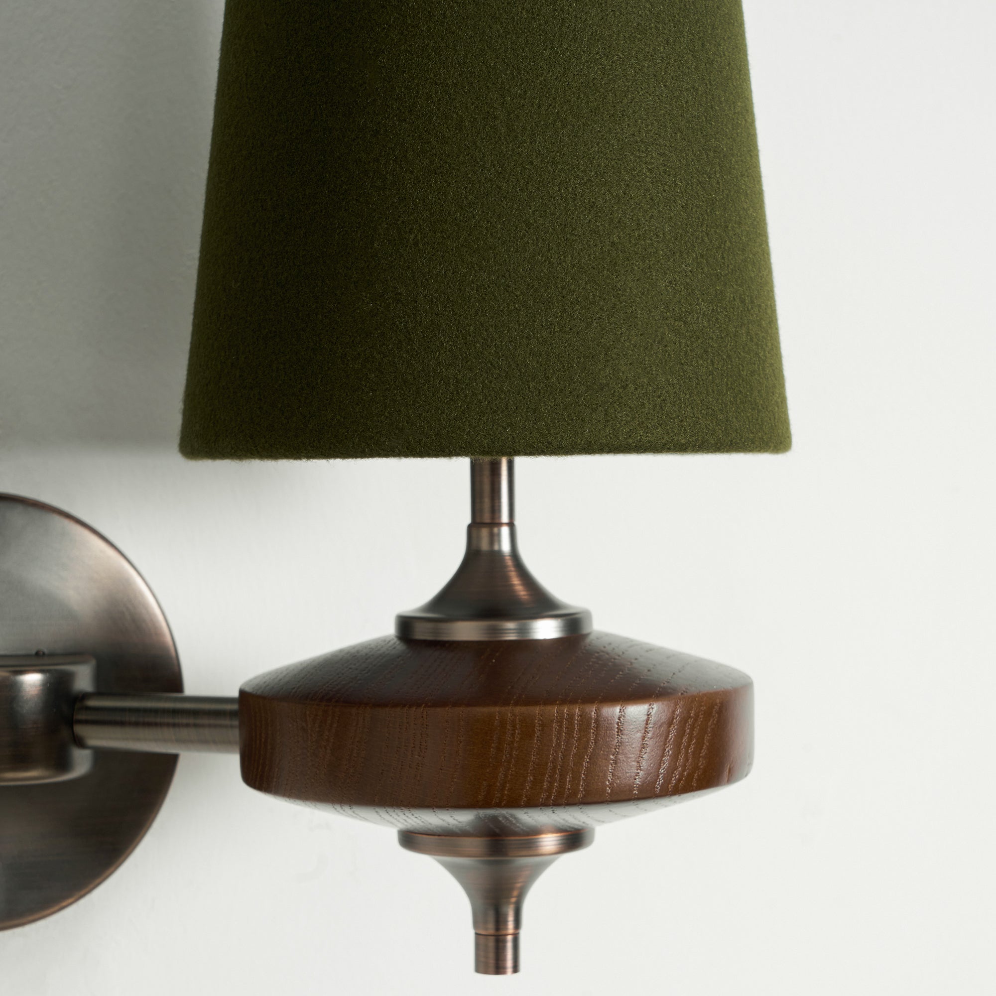 Tapered Shade Wall Light Sconce With Sculpted Base