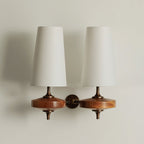Tapered Shade Wall Light Sconce With Sculpted Base