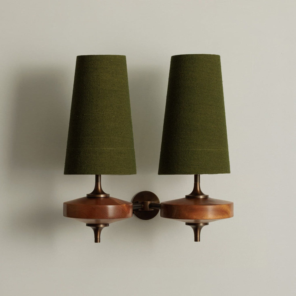 Tapered Shade Wall Light Sconce With Sculpted Base