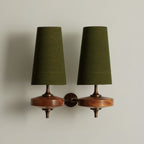 Tapered Shade Wall Light Sconce With Sculpted Base