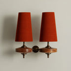 Tapered Shade Wall Light Sconce With Sculpted Base