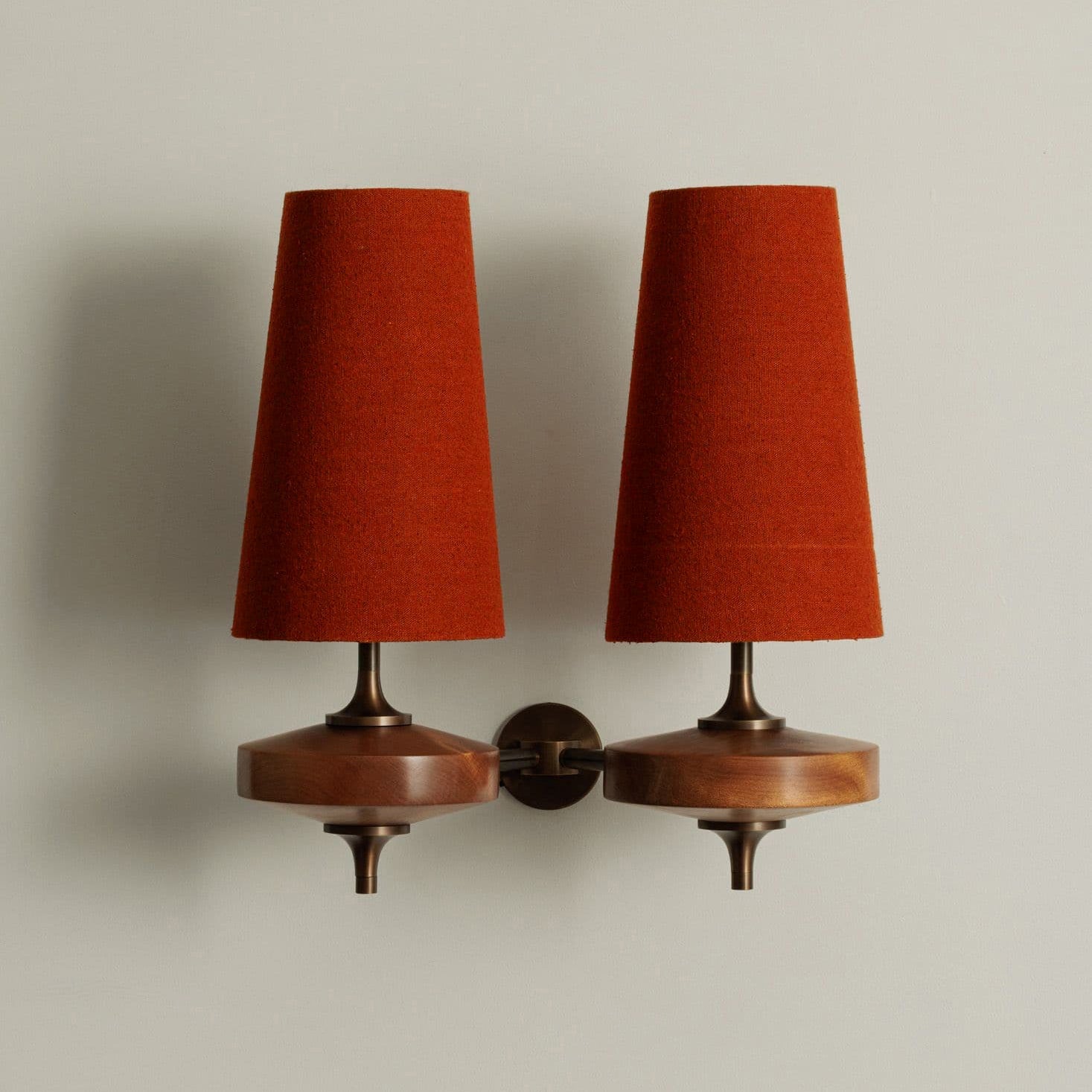 Tapered Shade Wall Light Sconce With Sculpted Base
