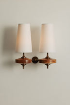 Tapered Shade Wall Light Sconce With Sculpted Base