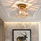 1-Light Flush Mount K9 Crystal Glass Hallway Ceiling Light