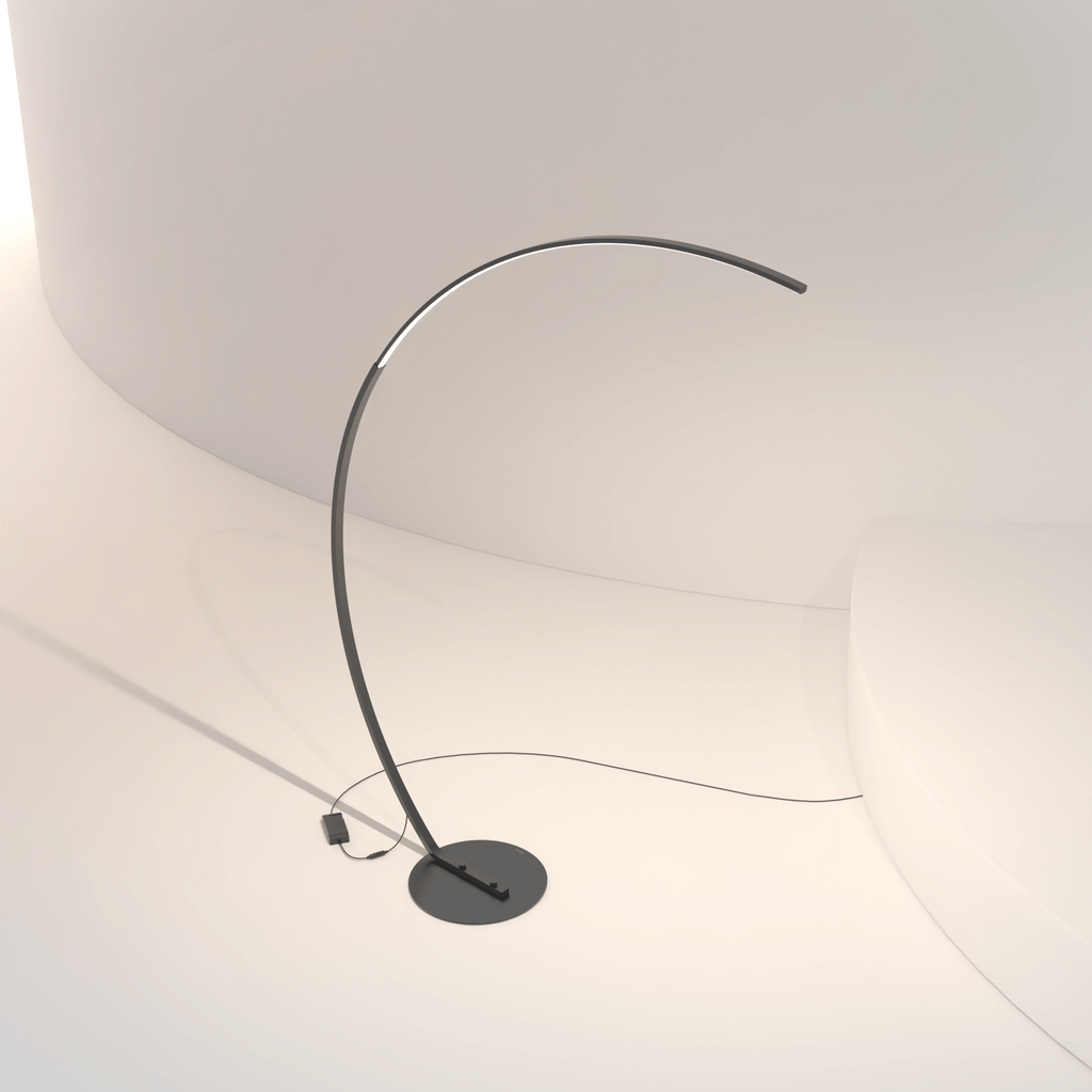 Minimalist Curved Arc floor lamp With Slim Light Bar