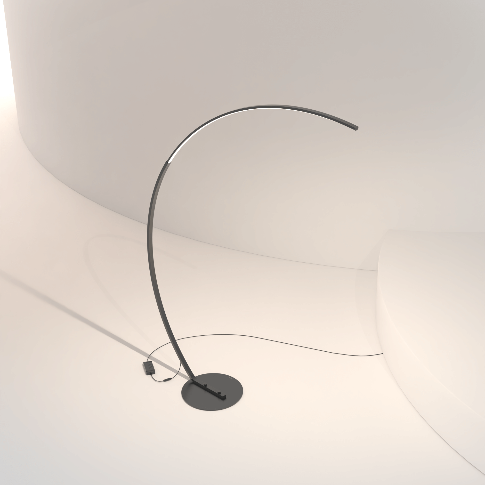 Minimalist Curved Arc floor lamp With Slim Light Bar