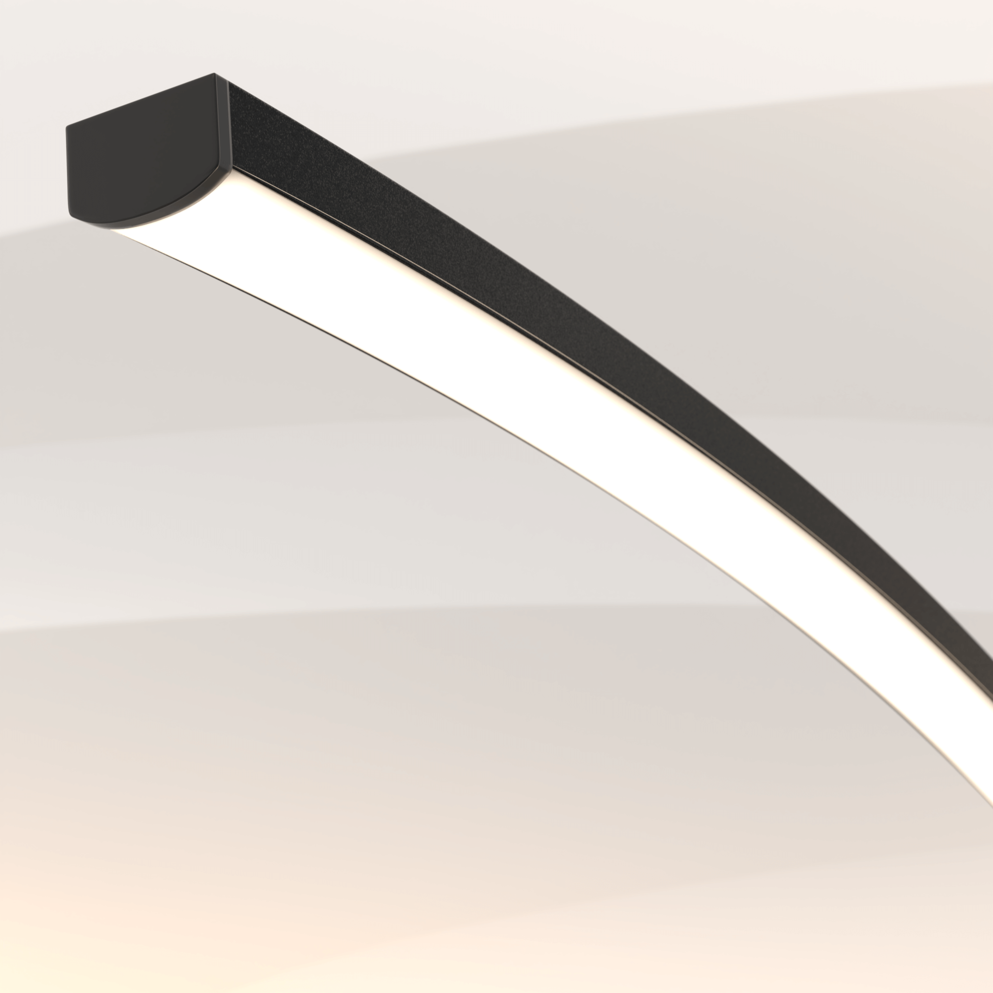 Minimalist Curved Arc floor lamp With Slim Light Bar