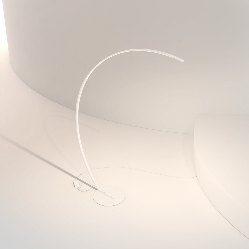 Minimalist Curved Arc floor lamp With Slim Light Bar
