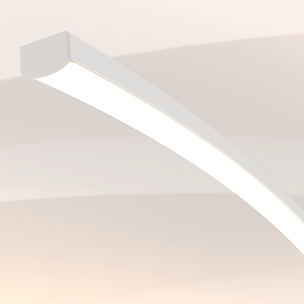 Minimalist Curved Arc floor lamp With Slim Light Bar