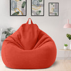 Bean Bag Chair Cover Linen Look Lazy Sofa Cover without Filling Removable Washable Teardrop Bean Bag Cover for Living Room | Bedroom and Playroom