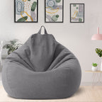 Bean Bag Chair Cover Linen Look Lazy Sofa Cover without Filling Removable Washable Teardrop Bean Bag Cover for Living Room | Bedroom and Playroom