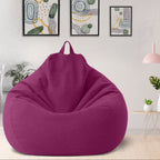 Bean Bag Chair Cover Linen Look Lazy Sofa Cover without Filling Removable Washable Teardrop Bean Bag Cover for Living Room | Bedroom and Playroom