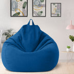 Bean Bag Chair Cover Linen Look Lazy Sofa Cover without Filling Removable Washable Teardrop Bean Bag Cover for Living Room | Bedroom and Playroom