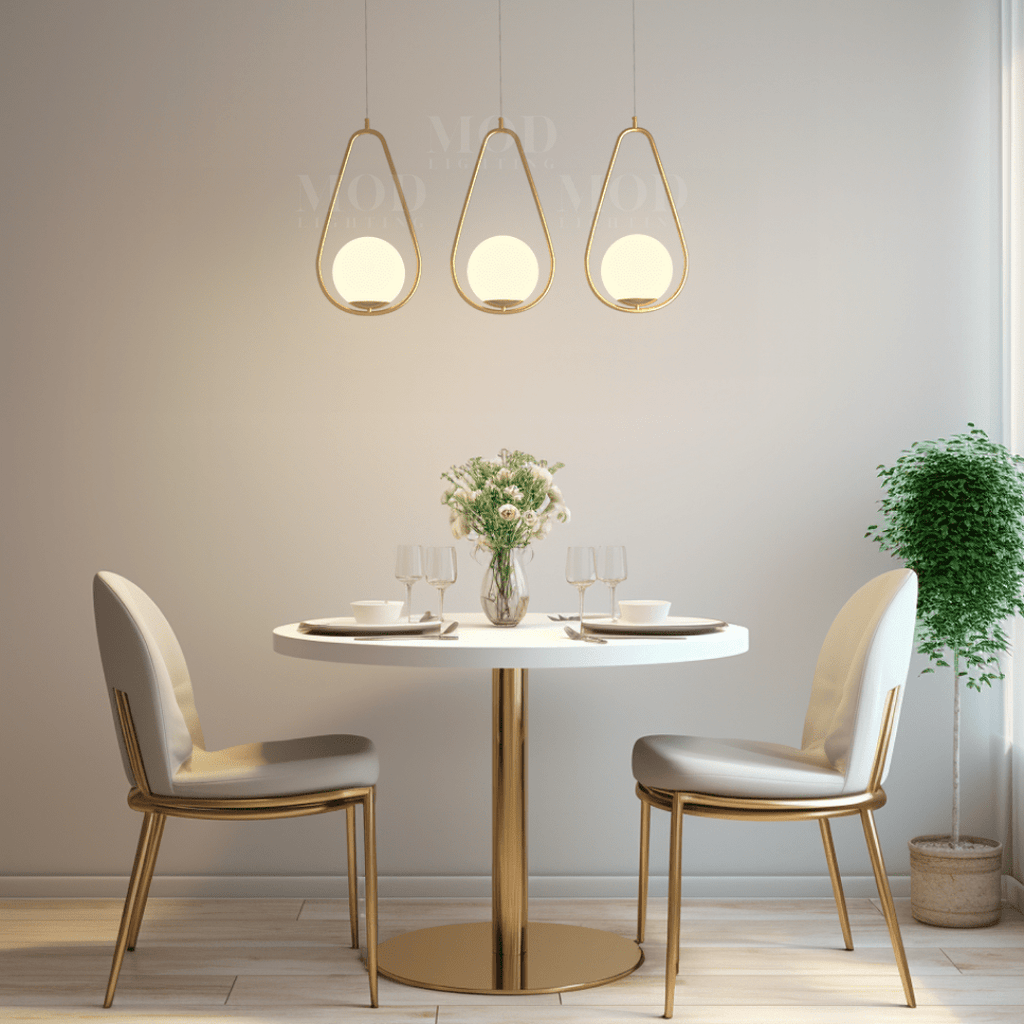Oval Cage Globe Pendant Light With Minimal Frame